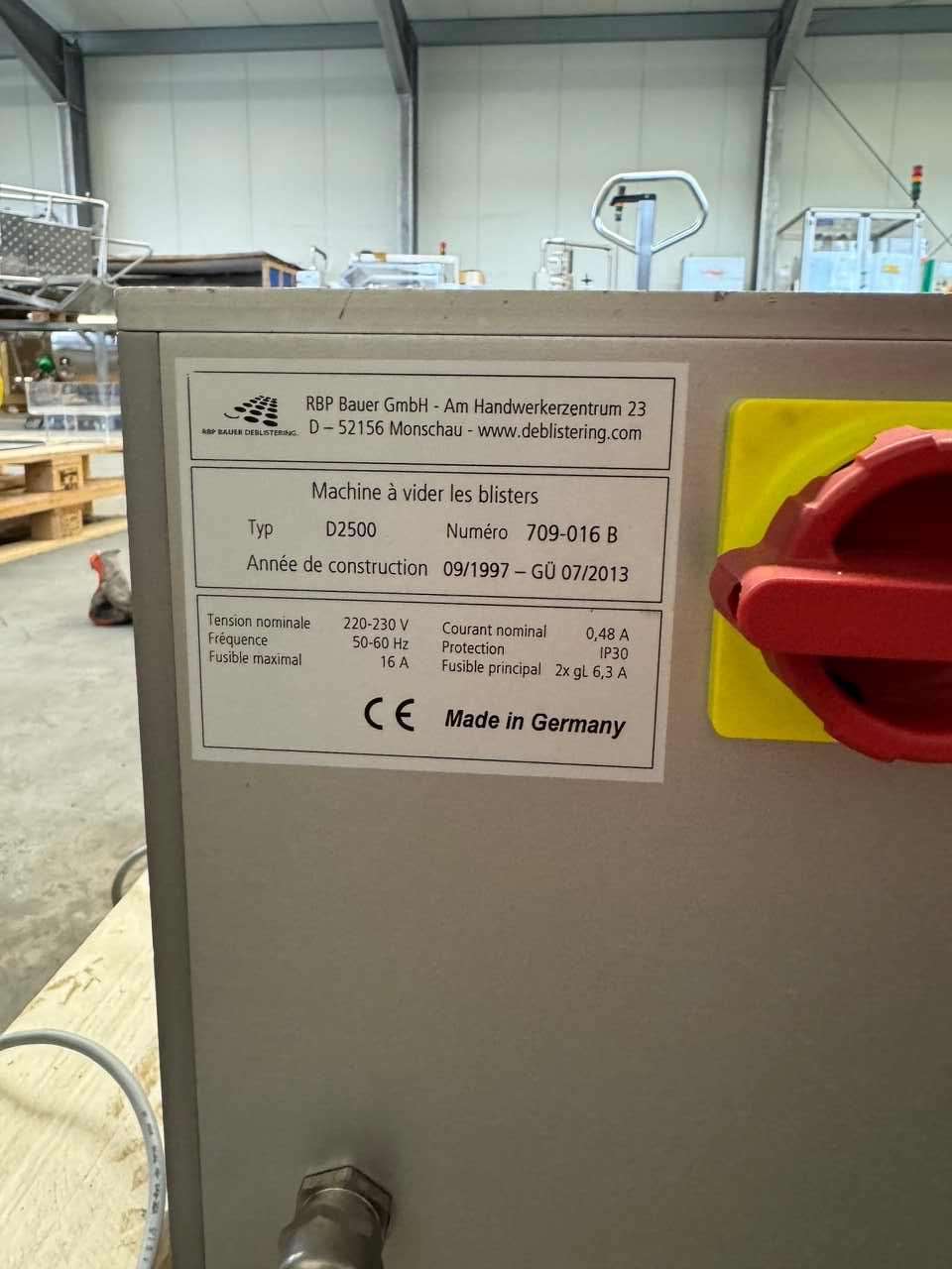 Deblister machine 9
